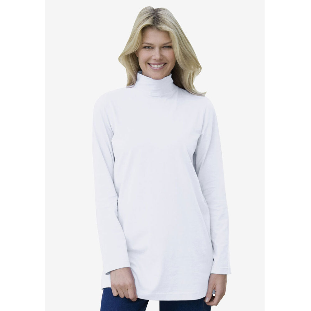 White Perfect Mockneck Tee PSW-8058