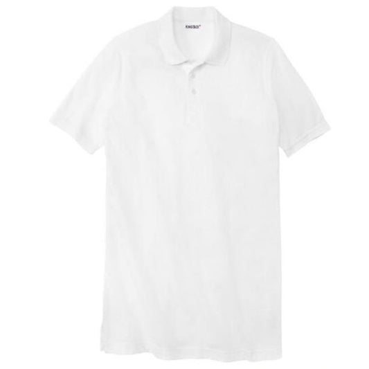 Plus Size White Pique Polo Shirt – Relaxed fit, 100% cotton