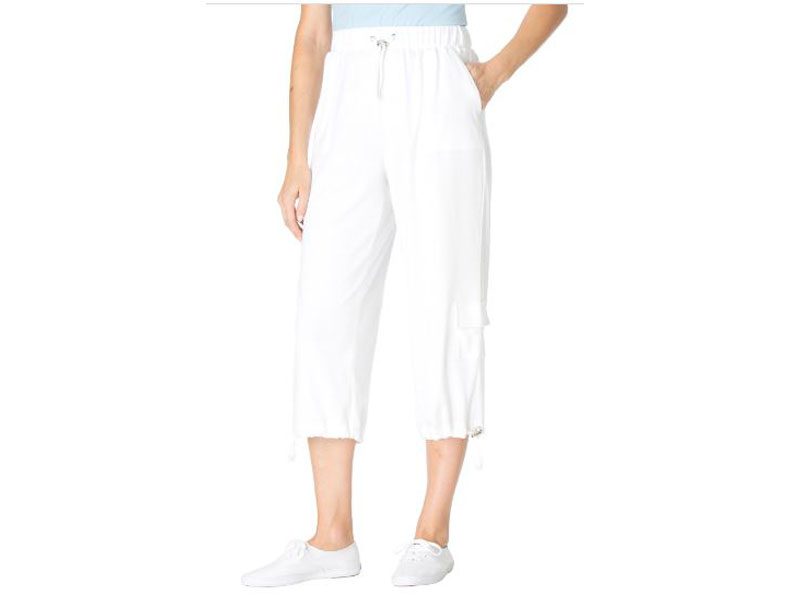 White Pull-ON Knit Capri PSW-4631