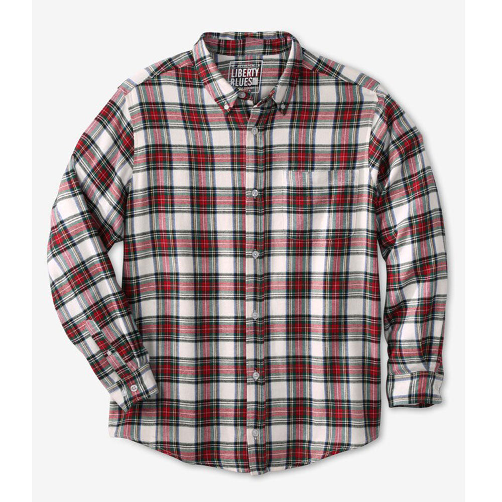 White Tartan Signature Plaid Flannel Shirt PSM-8899