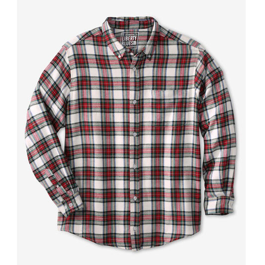 White Tartan Signature Plaid Flannel Shirt PSM-8899