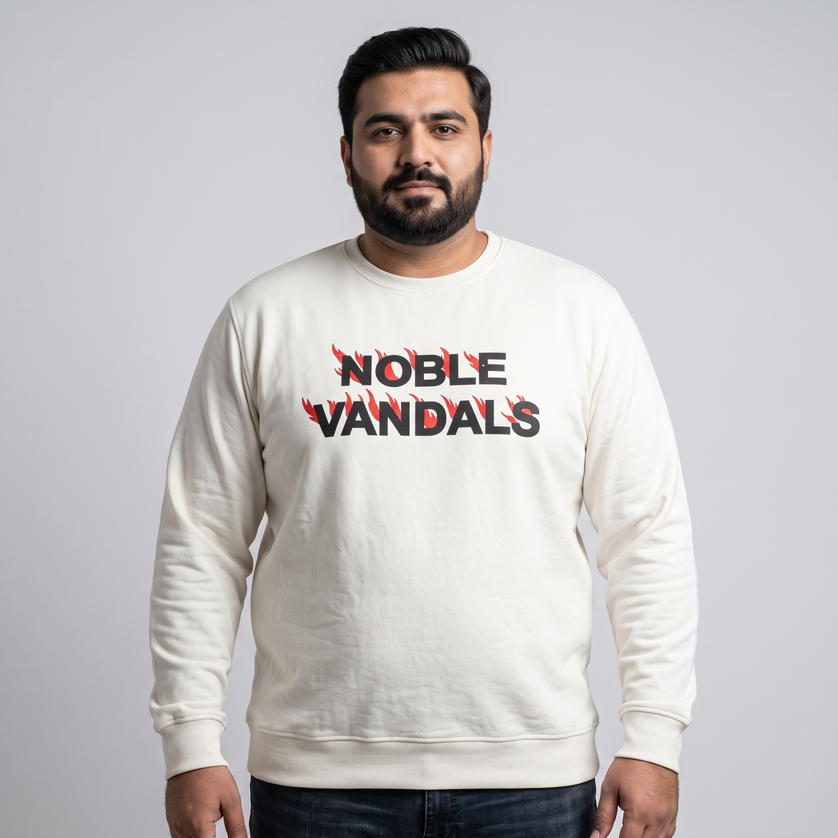 White Big Size Noble Vandals Sweatshirt PSM-6951