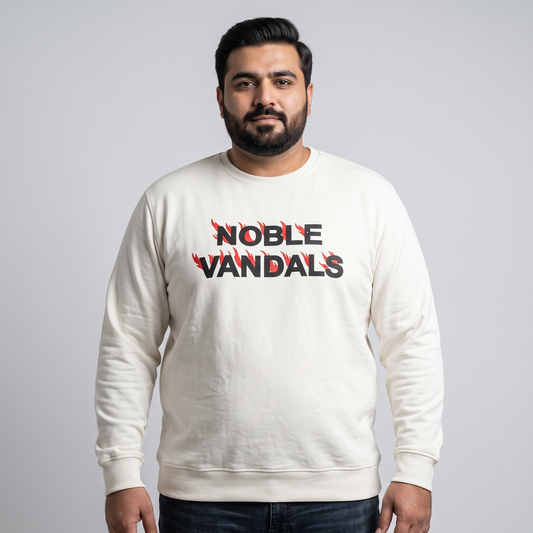 White Big Size Noble Vandals Sweatshirt PSM-6951