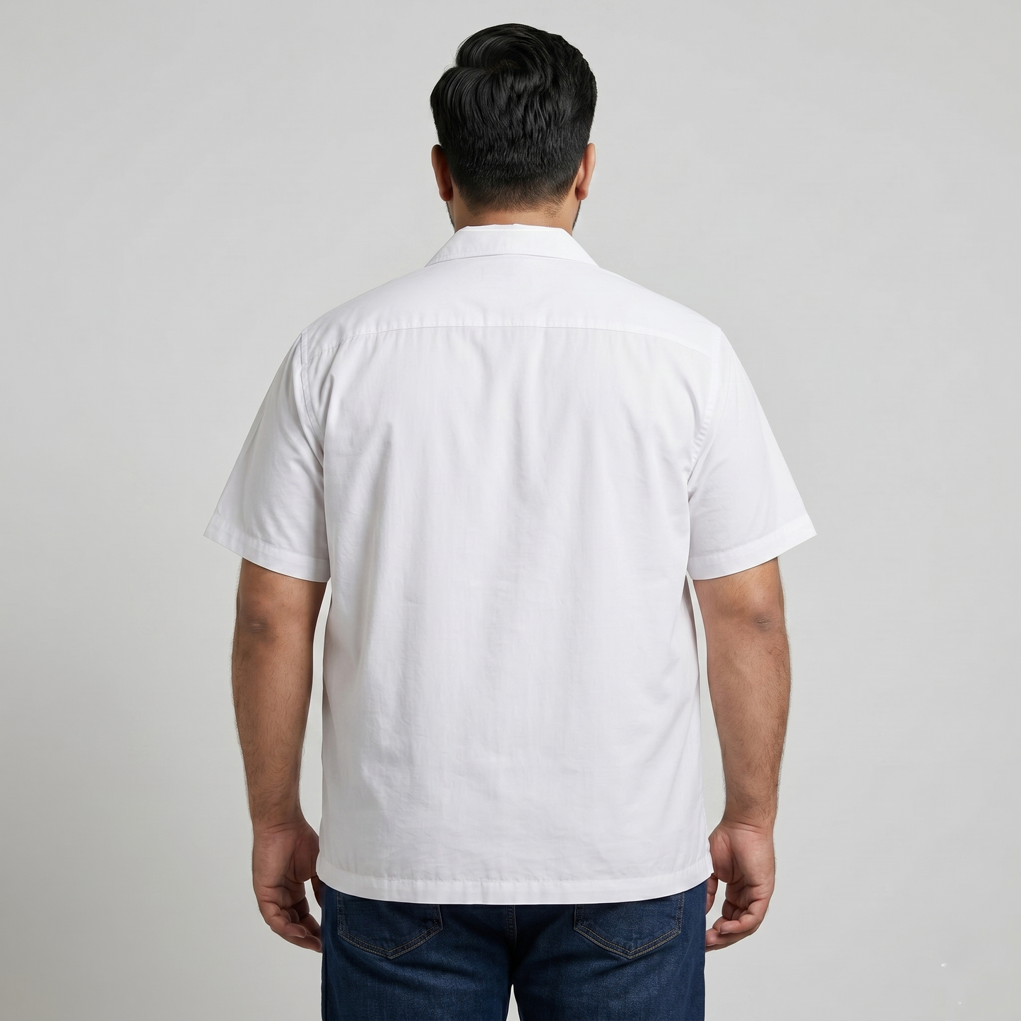 White Cuban Collar Half Sleeve Casual Shirt PSM-11207