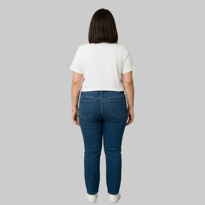 White Perfect Short-Sleeve V-Neck Tee with a classic V-neckline and relaxed fit for comfortable everyday wear