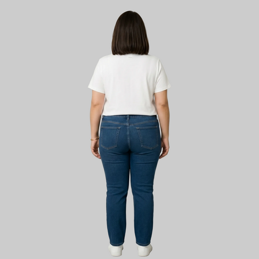 White Perfect Short-Sleeve V-Neck Tee with a classic V-neckline and relaxed fit for comfortable everyday wear