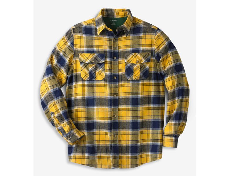 Yellow Plaid Holiday Flannel B Grade Shirt PSM-7590 B