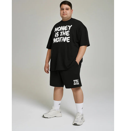Money Is D Motive Plus-Size Shorts Set PSM-9901