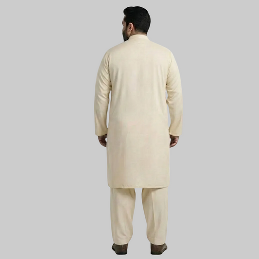 Ash White Premium Wash & Wear Plus Size Kurta Shalwar PSM-10854