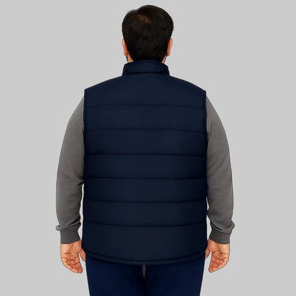 Navy Big Size Sleeveless Puffer Jacket PSM-6126-8644