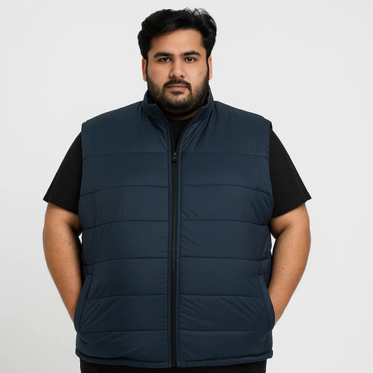 Midnight Trail Plus-Size Sleeveless Puffer Jacket PSM-8641