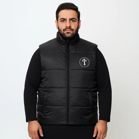 Bold Statement Sleeveless Black Puffer Jacket PSM-8798