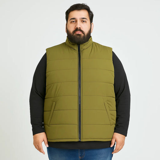 Olive Ridge Plus Size Sleeveless Puffer Jacket PSM-8639