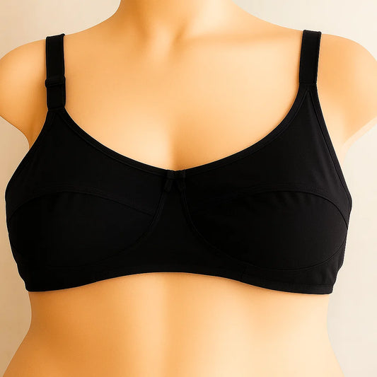 Plus Size Black Seam Stripe Wireless Bra PSW-9762