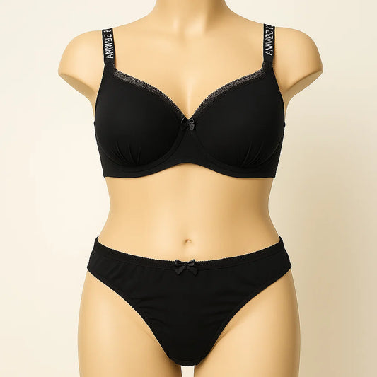 Midnight Chic Black Plus Size Lingerie Set PSW-9774