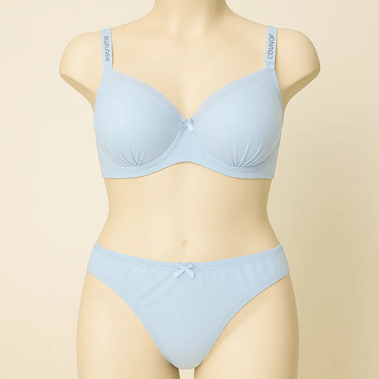 Sky Serenity Light Blue Plus Size Lingerie Set PSW-9775