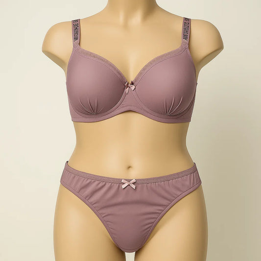 Mauve Harmony Plus Size Lingerie Set PSW-9777
