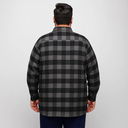 Black Buffalo Plaid Without Hood Shirt Jacket PSM-6588