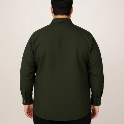Forest Green Flannel-Lined Twill Shirt Jacket PSM-6577