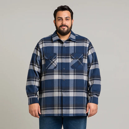 Random Plaid Color Flannel Big Size Quilted Shirt Jacket PSM-6296