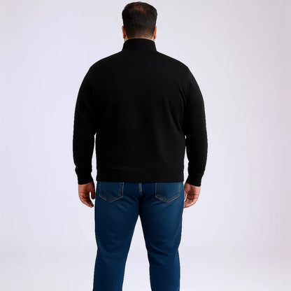 Black Stand-Up Collar Terry Jacket PSM-8698