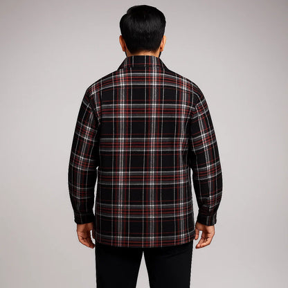 Black Plaid Renegade Shirt Zipper Jacket PSM-6579
