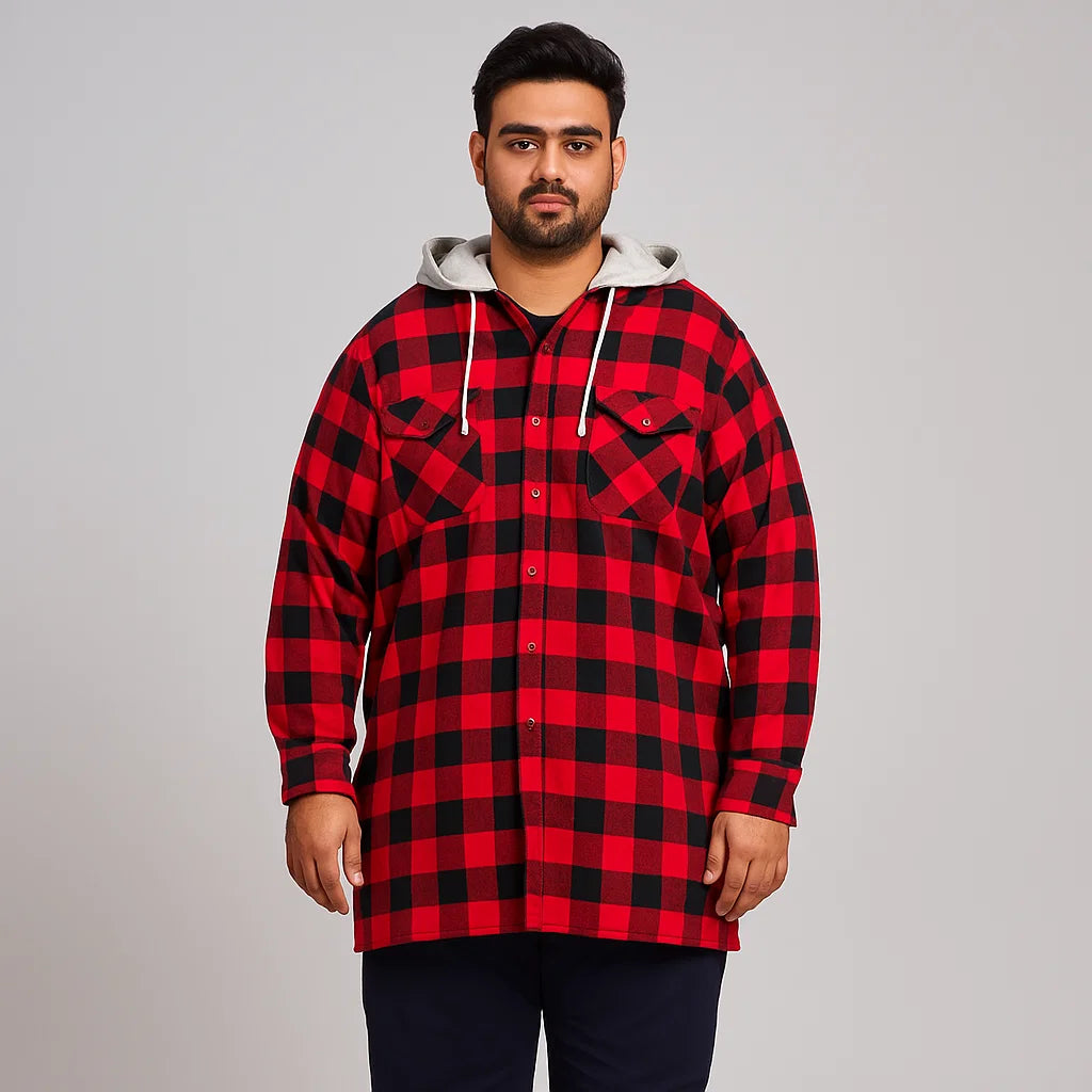 Red Buffalo Plaid Without Hood Shirt Jacket PSM-6594