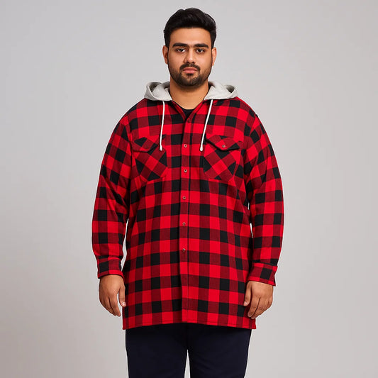Red Buffalo Plaid Without Hood Shirt Jacket PSM-6594
