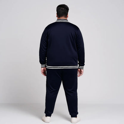 Athleisure Edge Navy Plus-Size Tracksuit PSM-8806
