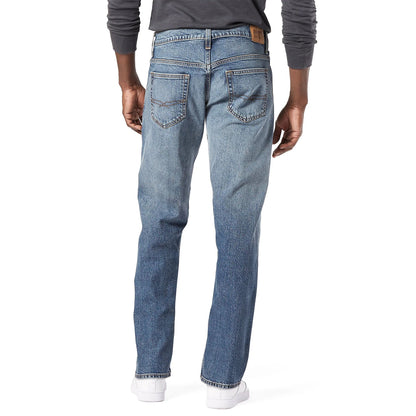 Full-length flat lay of Flying Strauss Signature Loose Fit Jeans in light wash