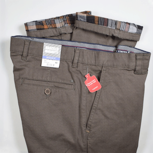 Brown Padded Modern Fit Pant PSM-9118