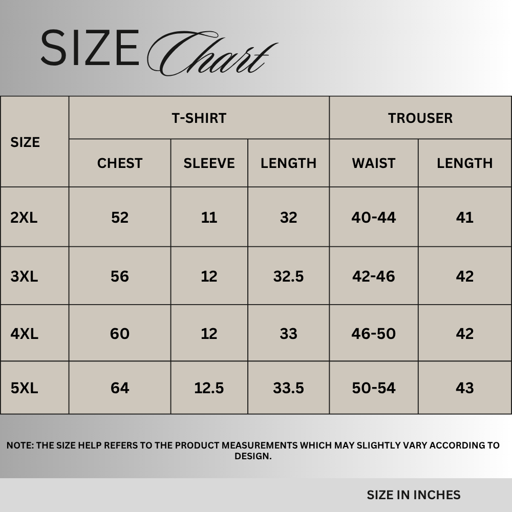 Size chart for Navy Blue Irish Linen Co-Ord Set PSM-11519