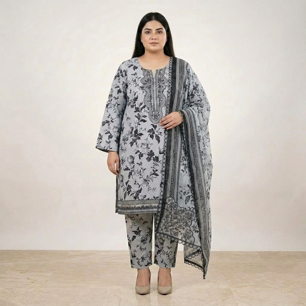 Sterling Flora Luxe – Premium Embroidered Lawn Ensemble PSW-11230
