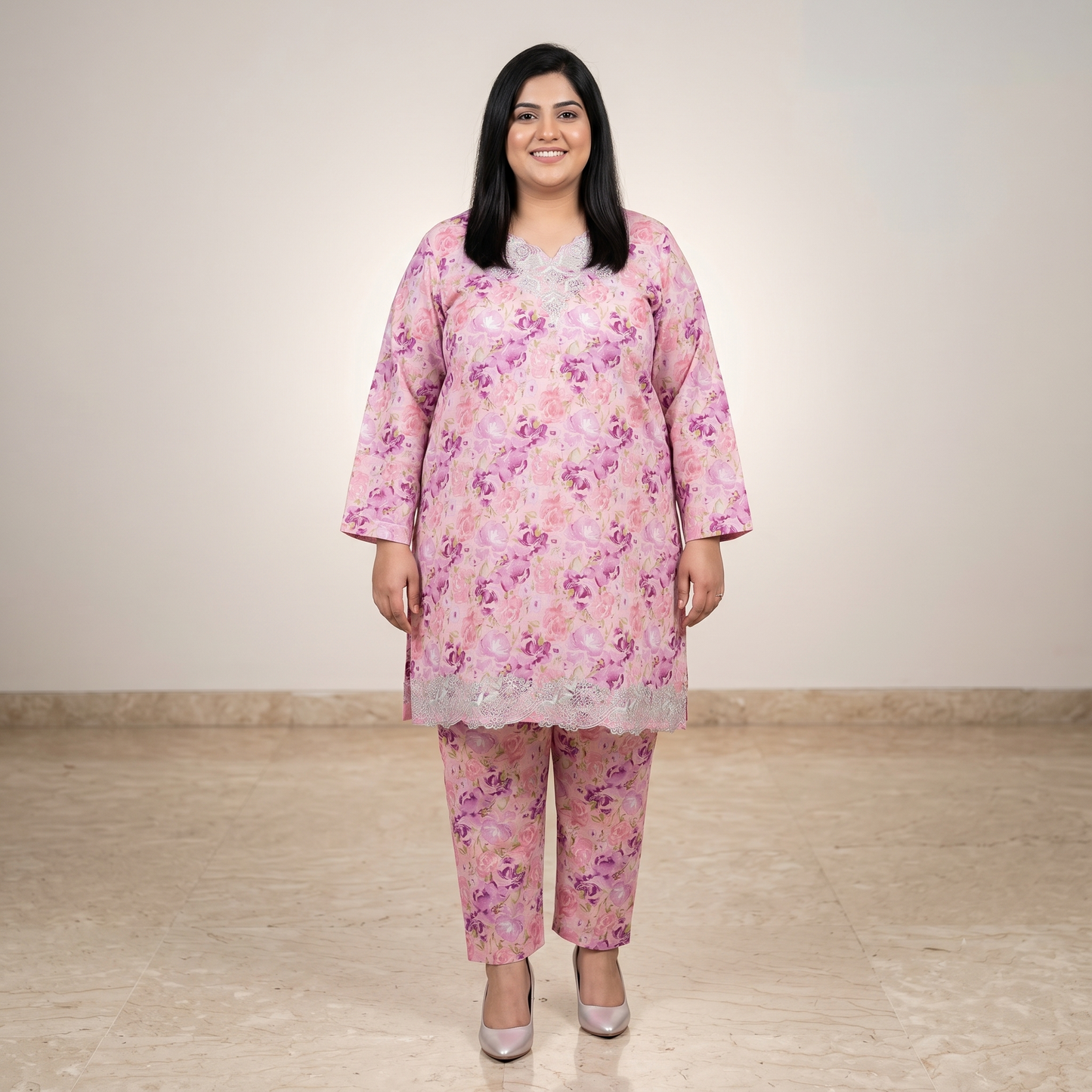Plum Orchid Luxe – Premium Organza Patch Lawn Ensemble PSW-11231