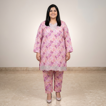 Plum Orchid Luxe – Premium Organza Patch Lawn Ensemble PSW-11231