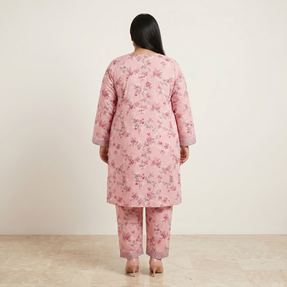 Pastel Meadow Elegance – 3 Piece Heavy Lace Border Suit PSW-11232