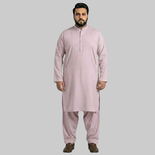 Dusty Pink Premium Wash & Wear Plus Size Kurta Shalwar PSM-10850