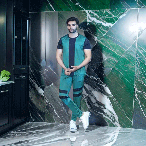 Emerald Black Contrast Regular Sportswear Tracksuit PSM-9163