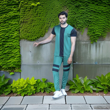 Emerald Black Contrast Regular Sportswear Tracksuit PSM-9163