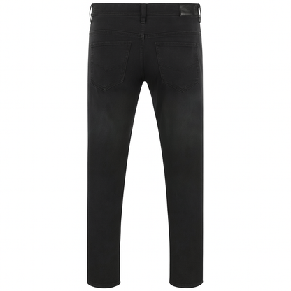  jet black slim fit stretch chino jeans with classic pockets.