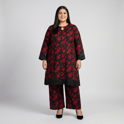 Crimson Noir Luxe – 3 Piece Premium Lawn Suit PSW-11222