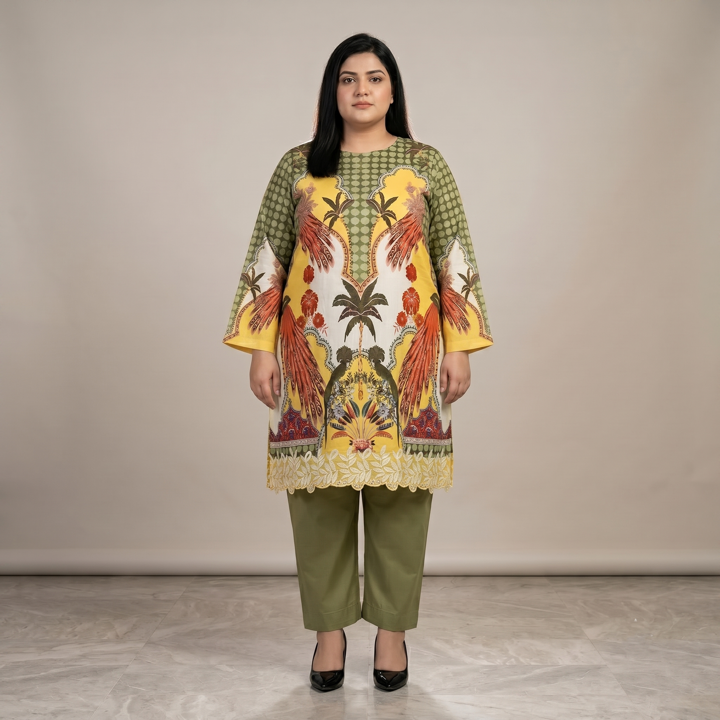 Tropical Oasis – 3 Piece Premium Lawn Suit PSW-11223