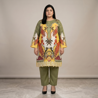 Tropical Oasis – 3 Piece Premium Lawn Suit PSW-11223