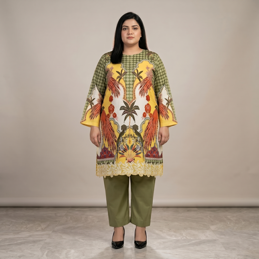 Tropical Oasis – 3 Piece Premium Lawn Suit PSW-11223