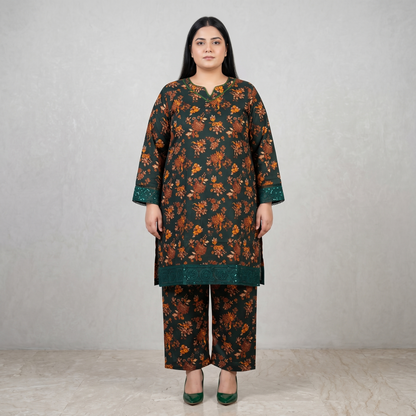 Forest Flora Luxe – 3 Piece Premium Lawn Suit PSW-11224