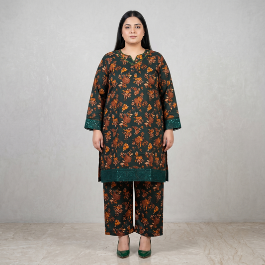 Forest Flora Luxe – 3 Piece Premium Lawn Suit PSW-11224