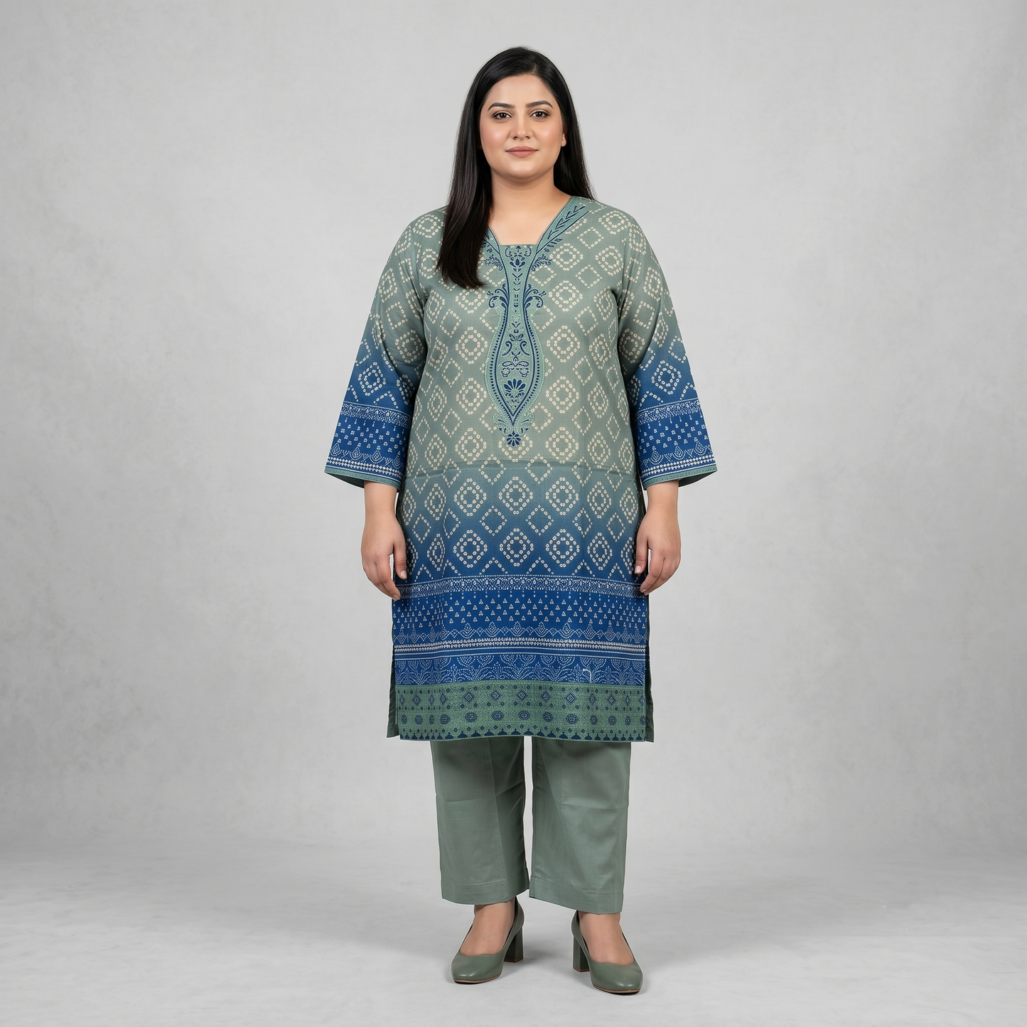 Sage Chunri Mist – 3 Piece Premium Lawn Suit PSW-11226