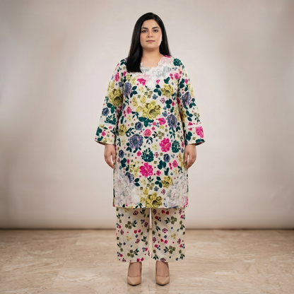 Midnight Amber Elegance – 3 Piece Premium Embroidered Suit PSW-11236