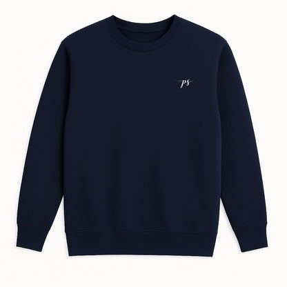 Navy Fleece Crewneck Plus Size Sweatshirt PSM-9963