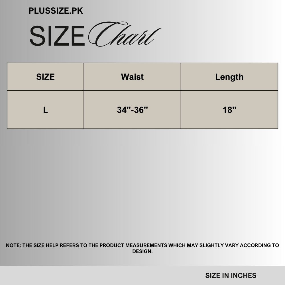 Size chart for Khaki Safari Fleece Shorts PSM-5867